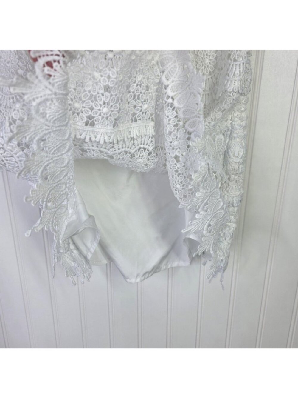Boston Proper Camisole Top Womens Small White Lace Crochet Cottage Boho Festive - Picture 10 of 15
